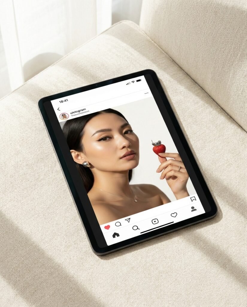 ipad-mit produktfoto-kurs-frau