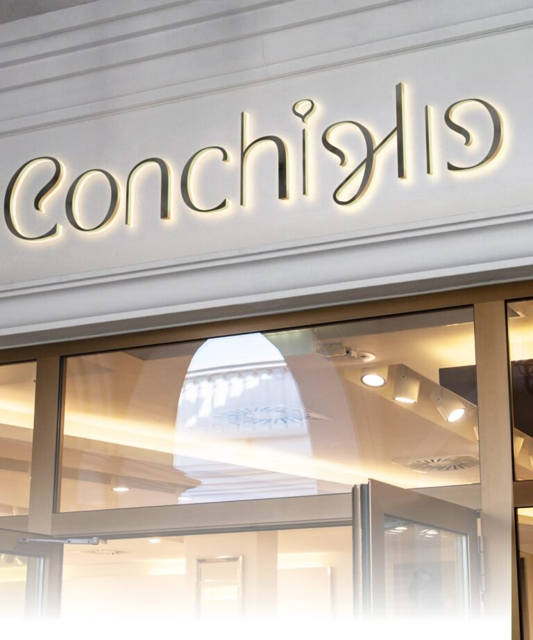 mockup schriftzug in gold von laden von conchiglia