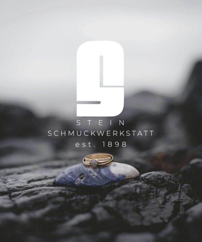 logo stein schmuckwerkstatt weiß im hintergrund fluss