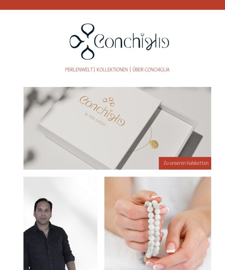 mockup der startseite von conchiglia